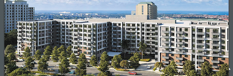 Artist's rendering of Ocean One — 371 apartments and retail on Federal Highway in Boynton Beach